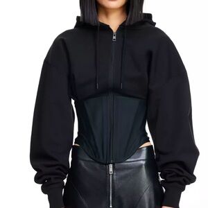 H&M x Mugler Corset Waist Hooded Jacket Size Medium